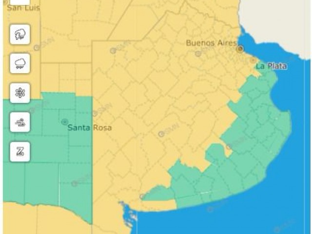 Rige una alerta amarilla por tormenta para este viernes